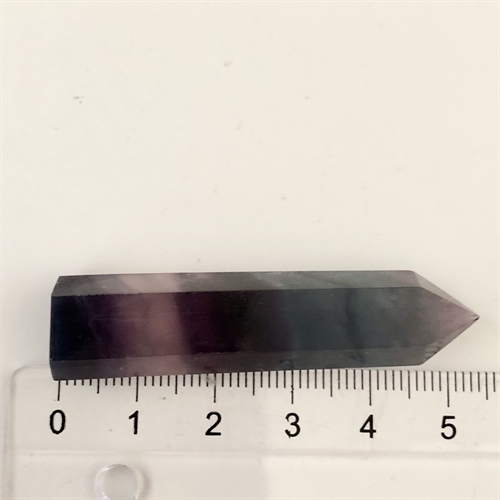 Fluorit Regnbue Spids 5 cm.